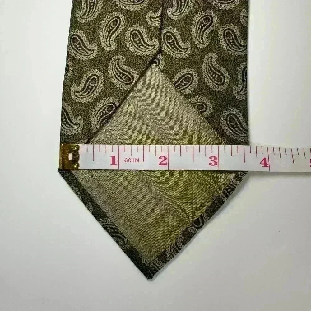 Giorgio Armani Cravatte Made in Italy Paisley Brown Gold Tie